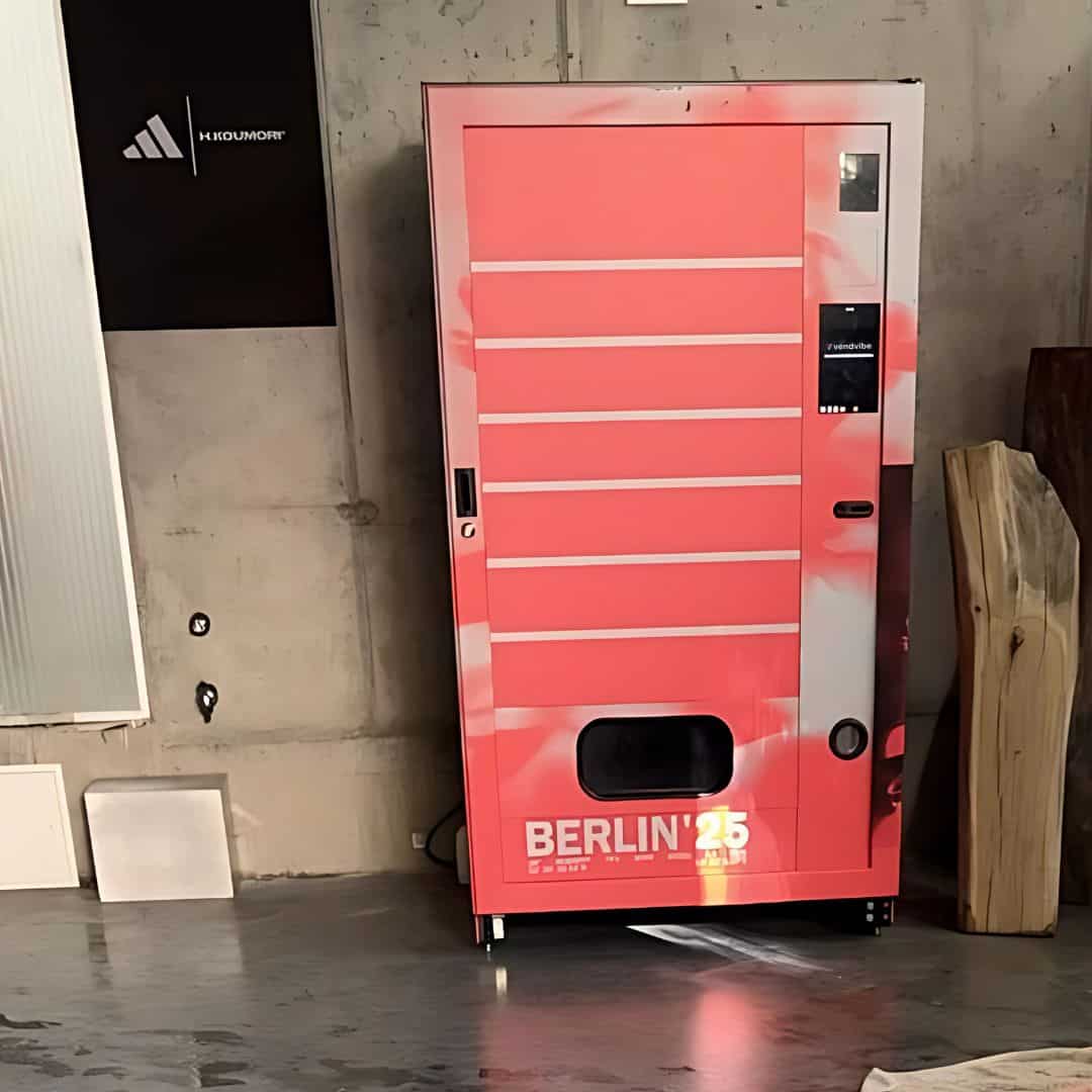 Vollfolierter adidas-Automat beim Berlin-Marathon 2025