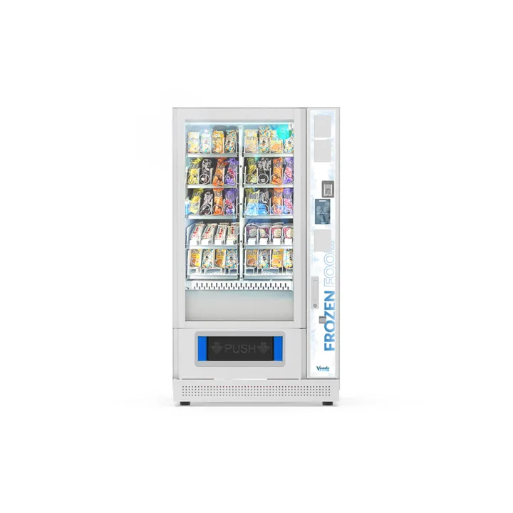 Sanden Vendo G-Frozen FF8 mit Eiscreme bestückt, Frontansicht