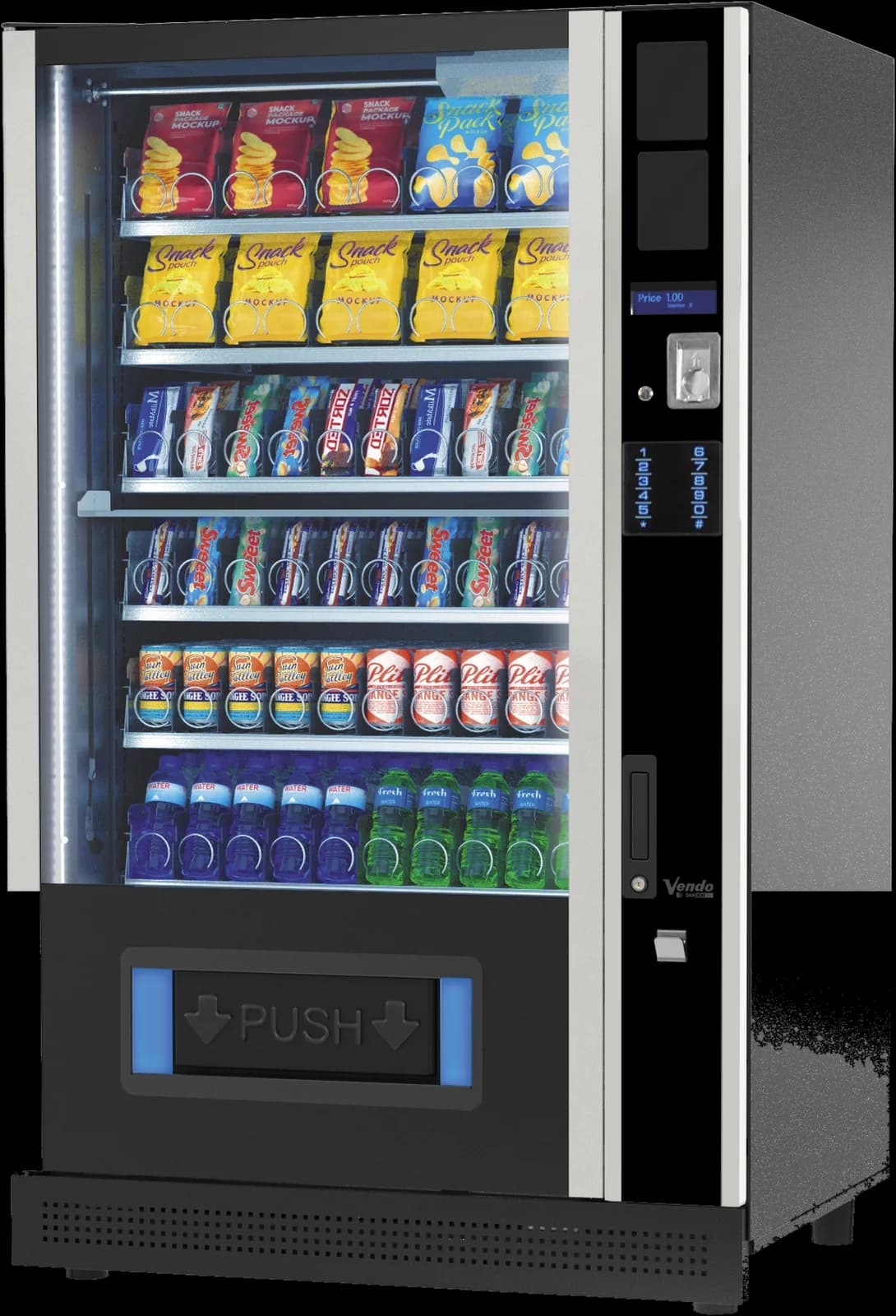 Sanden Vendo G-Snack Design SDX, Seitenansicht