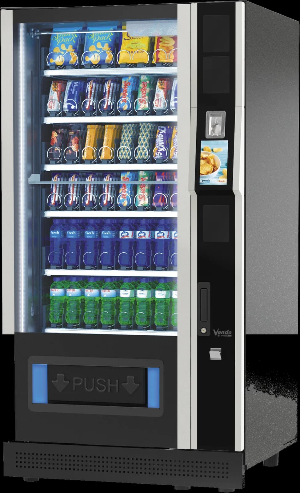 Sanden Vendo G-Snack Design Touch ST8, Seitenansicht