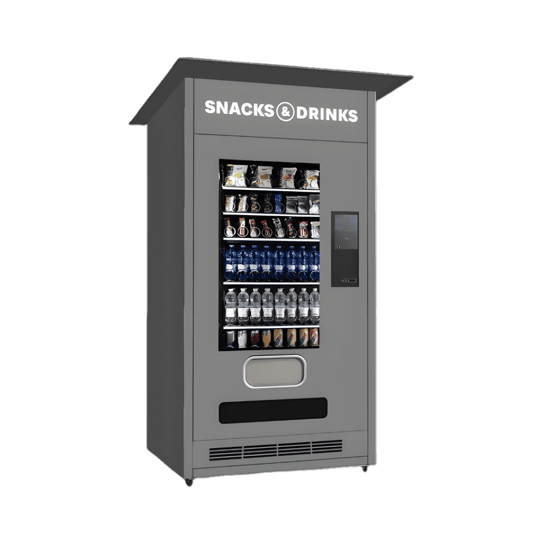 Automaten für Snacks und Getränke in wetterfester Umhausung