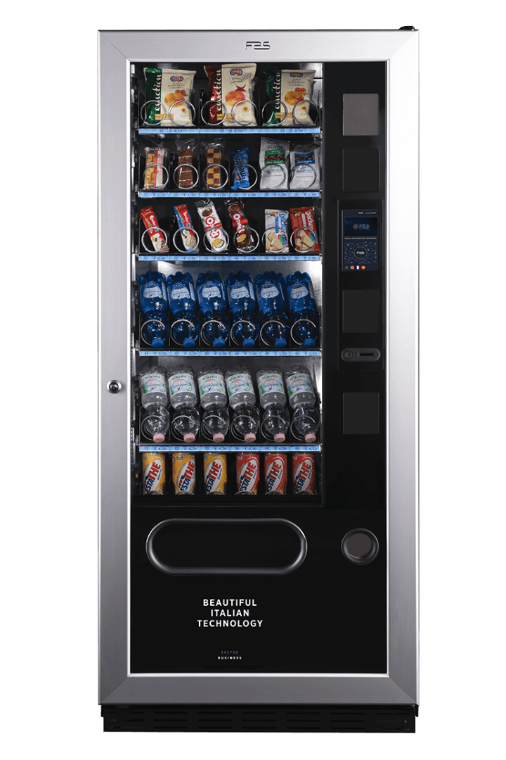Vendingautomat mit Snacks und Getränken, ideal für Büros und öffentliche Orte. Modernes Design, viel.