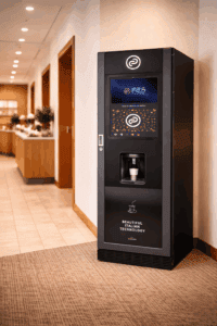 Vending-Automat für Getränke in Hotels, moderne Verkaufsautomaten für Gäste.